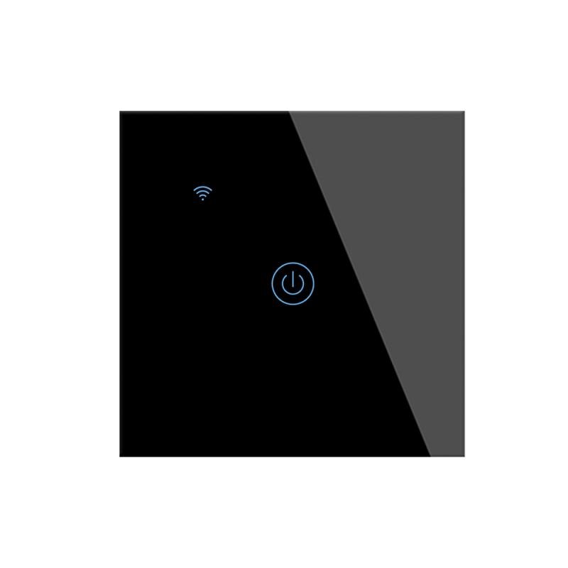 Home Wall Smart Wireless Panel Used with Zigbee Gateway APP Control 1/2/3 Gang EWelink WiFi Smat Switch EU Standard: 1 Open  Black