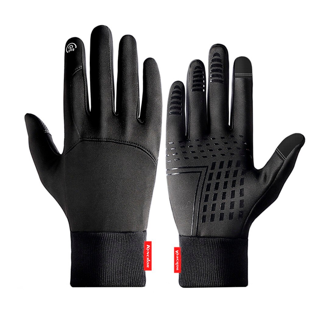 Adjusatble Cycling Gloves Reflective Screen Touch Warm Winter MTB Bike Gloves Outdoor Waterproof Motorcycle Bicycle Gloves: M