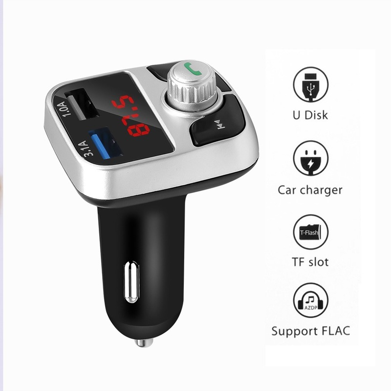 Handsfree Car Kit Bluetooth Fm-zender Lcd MP3 Speler Dual Usb Charger 3.1A Telefoon Oplader Auto Draadloze Audio Ontvanger