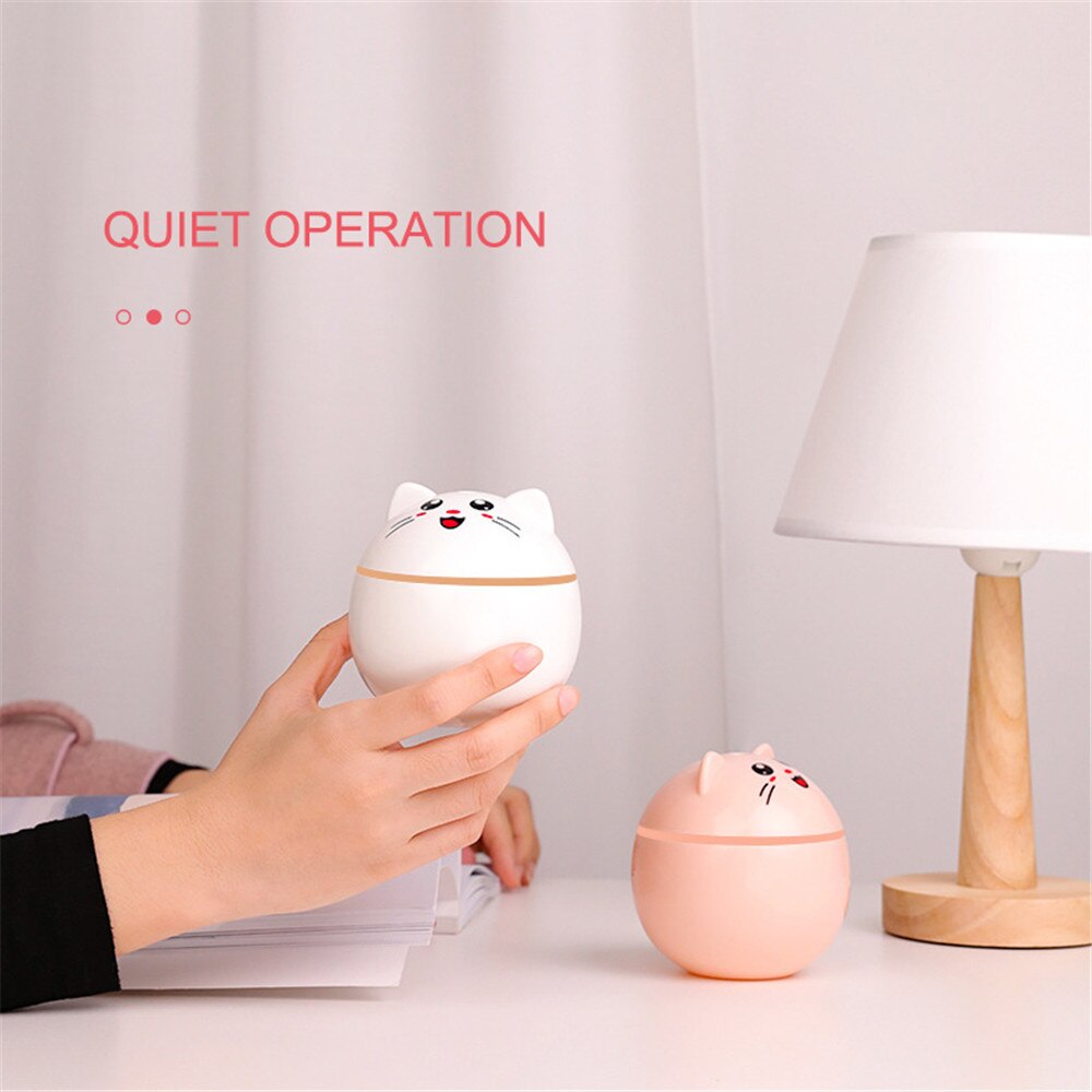 300ml kot na szczęście nawilżacz powietrza USB ultradźwiękowy dyfuzor zapachowy mini samochód mgła producent z oświetleniem doprowadziło przenośny oczyszczacz powietrza biura