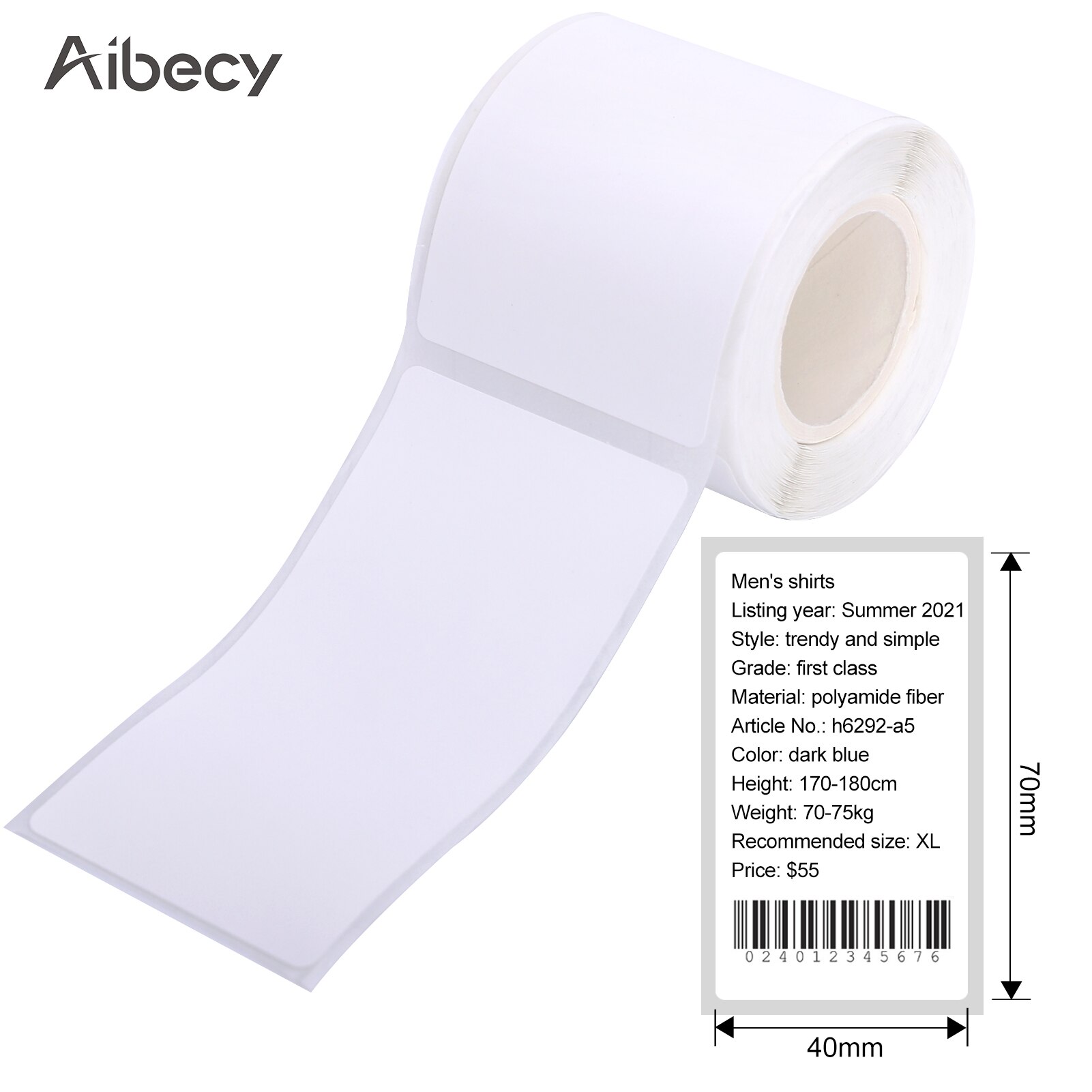 Label Printer Sticker Thermal Label Paper Self-Adhesive Printable Paper Roll Waterproof Oil-Proof Tear Resistant for DP23/DP30