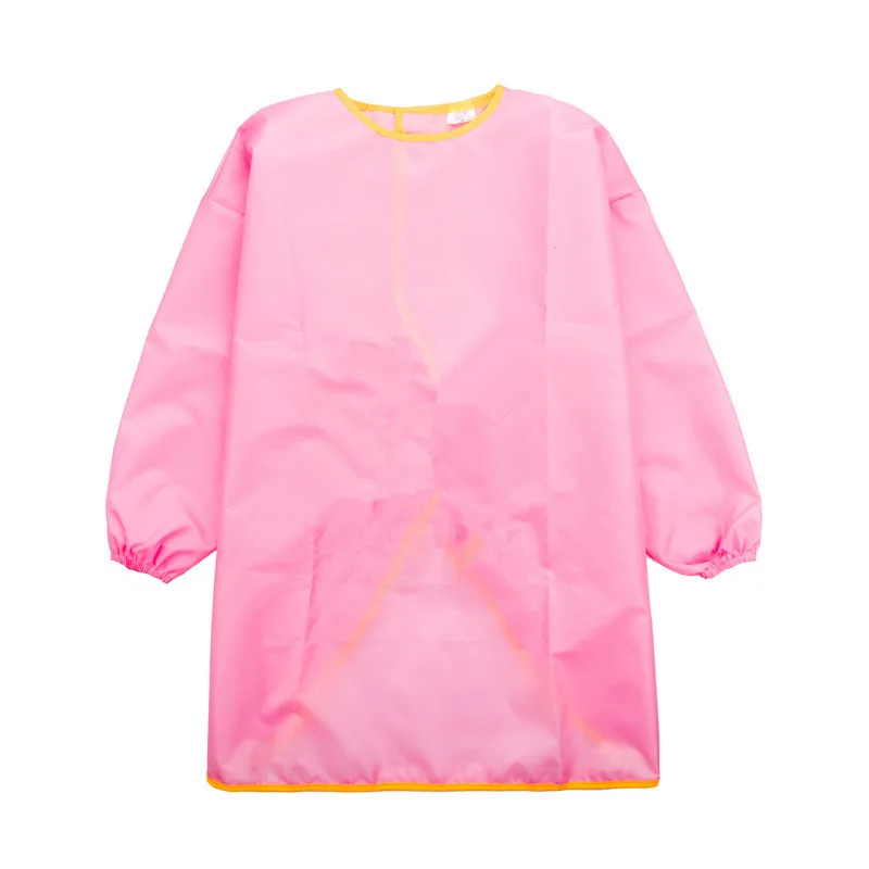 Delantal impermeable de manga larga para niños, arte escolar, pintura artesanal, cocina, cocinero, bebé, niña, alimentación, bata, dibujo DIY: L / Rosa