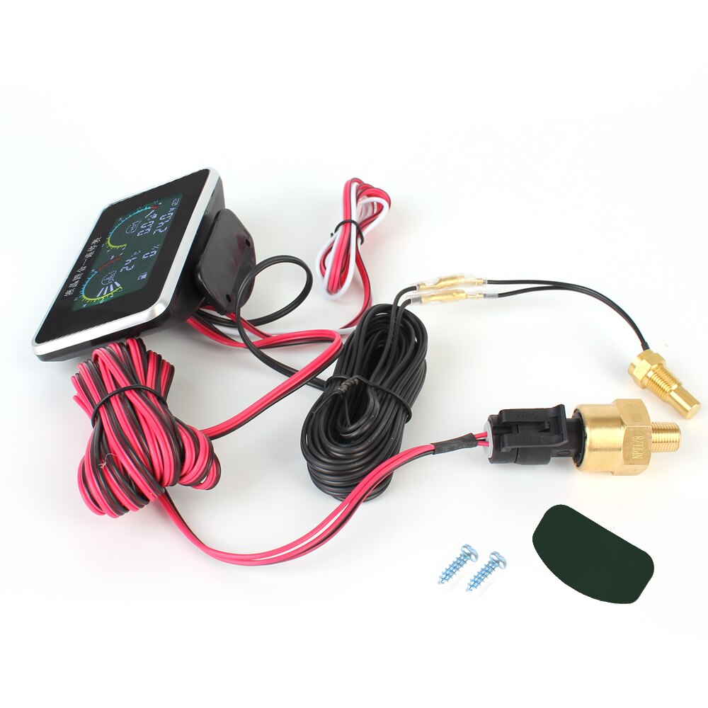 Digital Display Sensor Instrument Panel Voltmeter Water Temp Meter LCD Car Digital Oil Pressure Gauge Car Modification 4 In 1