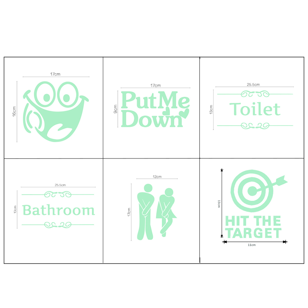 Luminous Toilet Wall Sticker Funny Face Letter Glow Stickers for Toilet Bathroom Wall Home Decorations