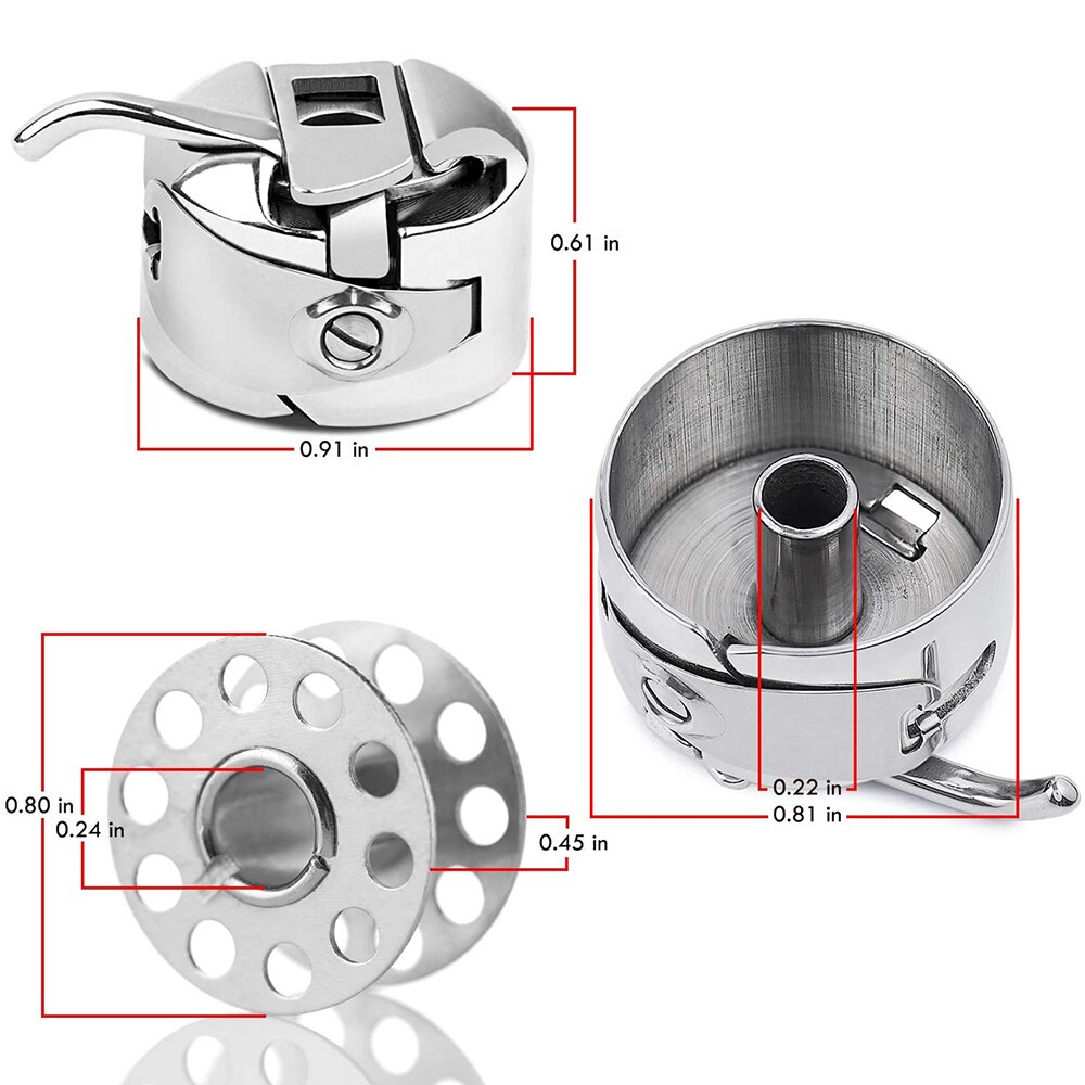 Caja de bobina para máquina de coser, soporte de bobina con 5 bobinas de Metal para máquina de coser casera, accesorios de costura DIY, 1 ud.