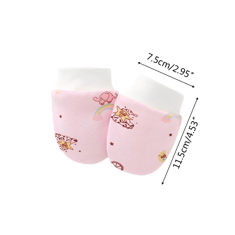 Guantes de algodón suave para bebé, protección para recién nacido, manoplas para rascar, manoplas infantiles, 1 par