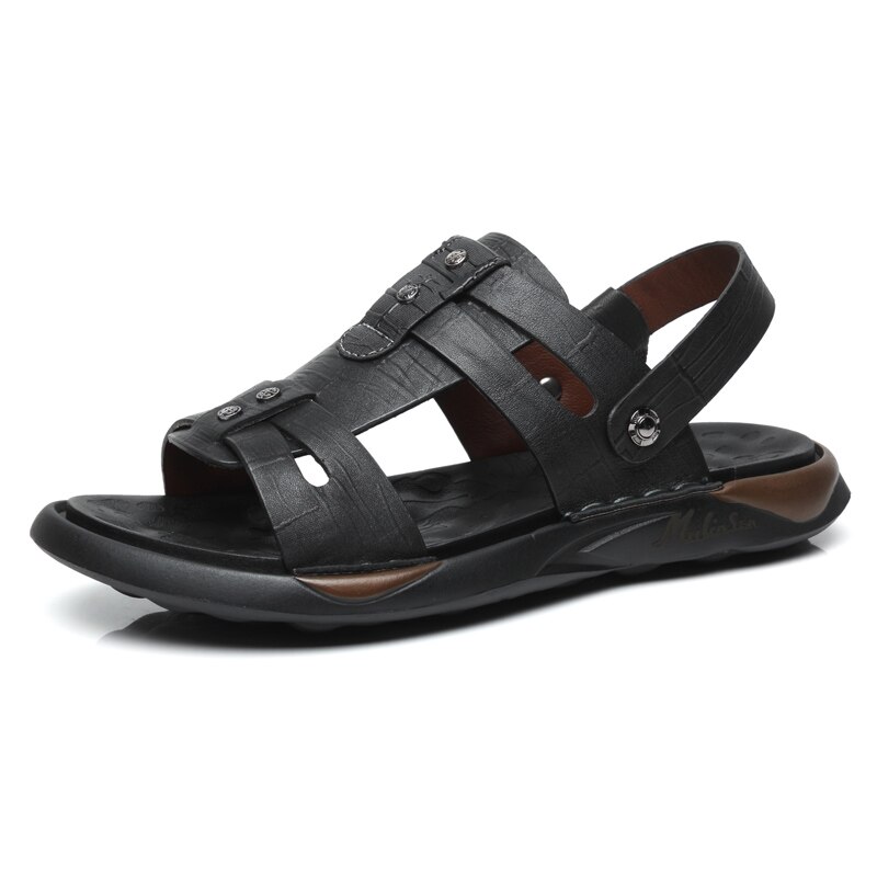 Sandalen conforto homem andando praia sandalias 44 respirável calçado piel s homens vestido sandalet sandália esporte