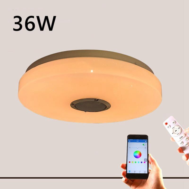 110-220v rgb led taklamper hjemmebelysning 36w 60w app bluetooth musikklys soveromslamper smart taklampe+fjernkontroll: Type  a 36w