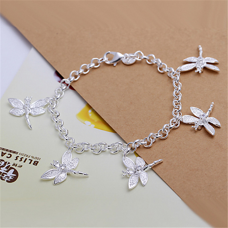 925 Sterling Zilveren Armband Dragonfly Hanger Armband Vrouw Party Charm Jewelry: Default Title