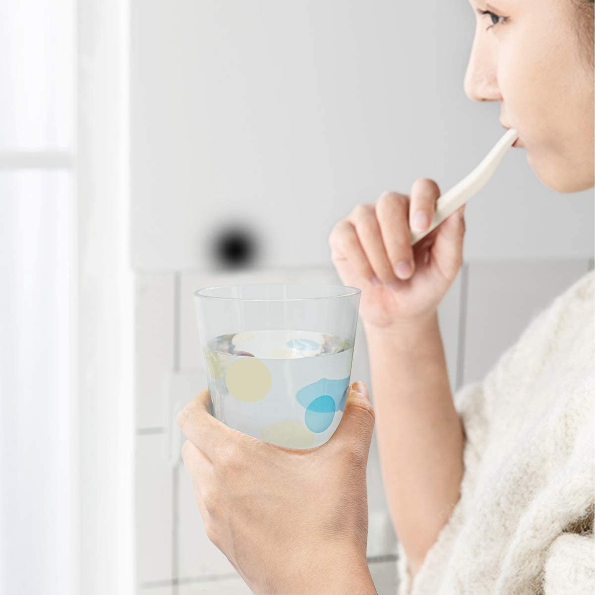 12oz Acrylic Break-Resistant Drinking Glasses Dishwasher Safe Plastic Glass Stackable Juice Cups| Clear Set of 8 (Blue)