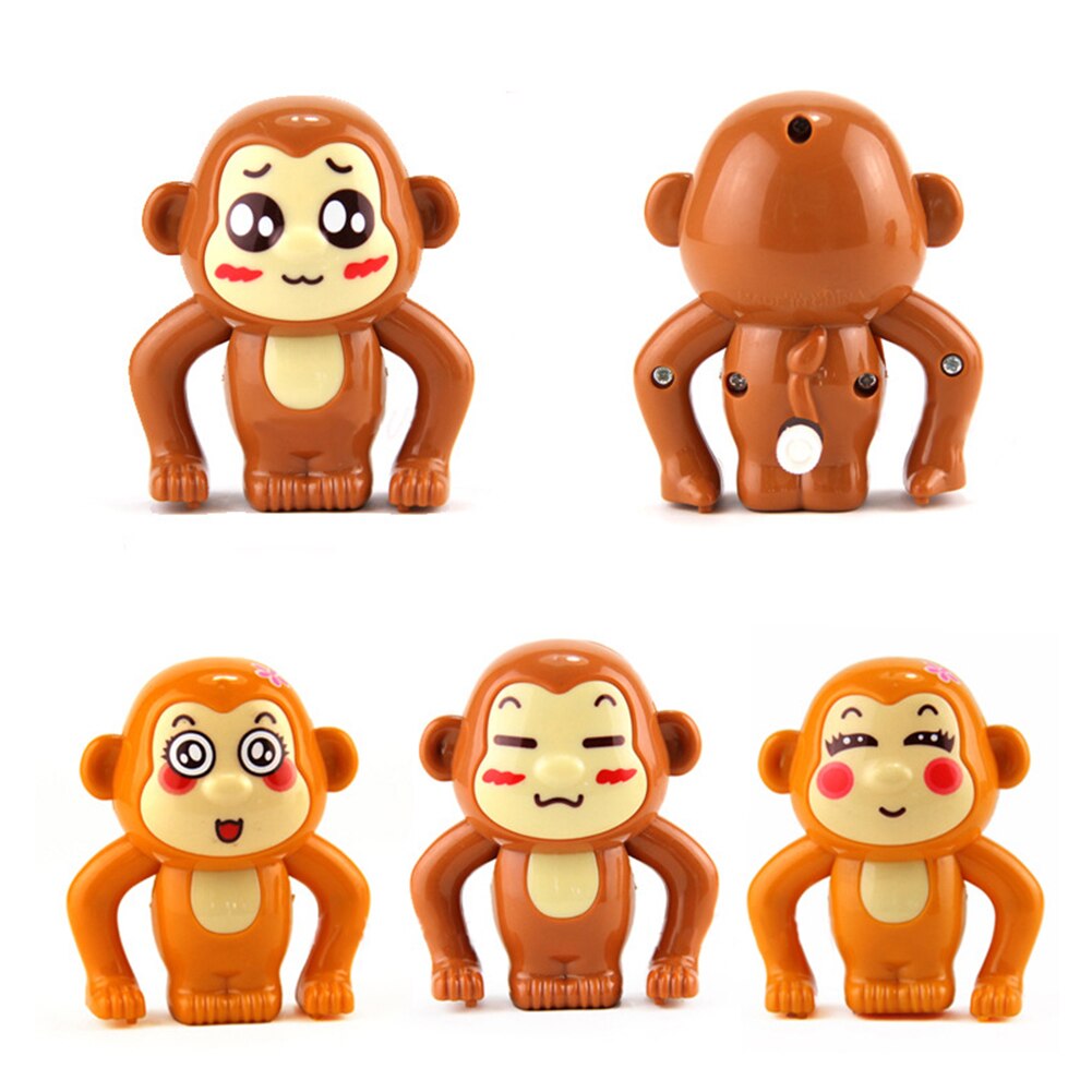 Kids Leuke Cartoon Aap Dier Wind Up Running Plastic Clockwork Klassieke Speelgoed Kids Educatief Speelgoed Voor Kinderen