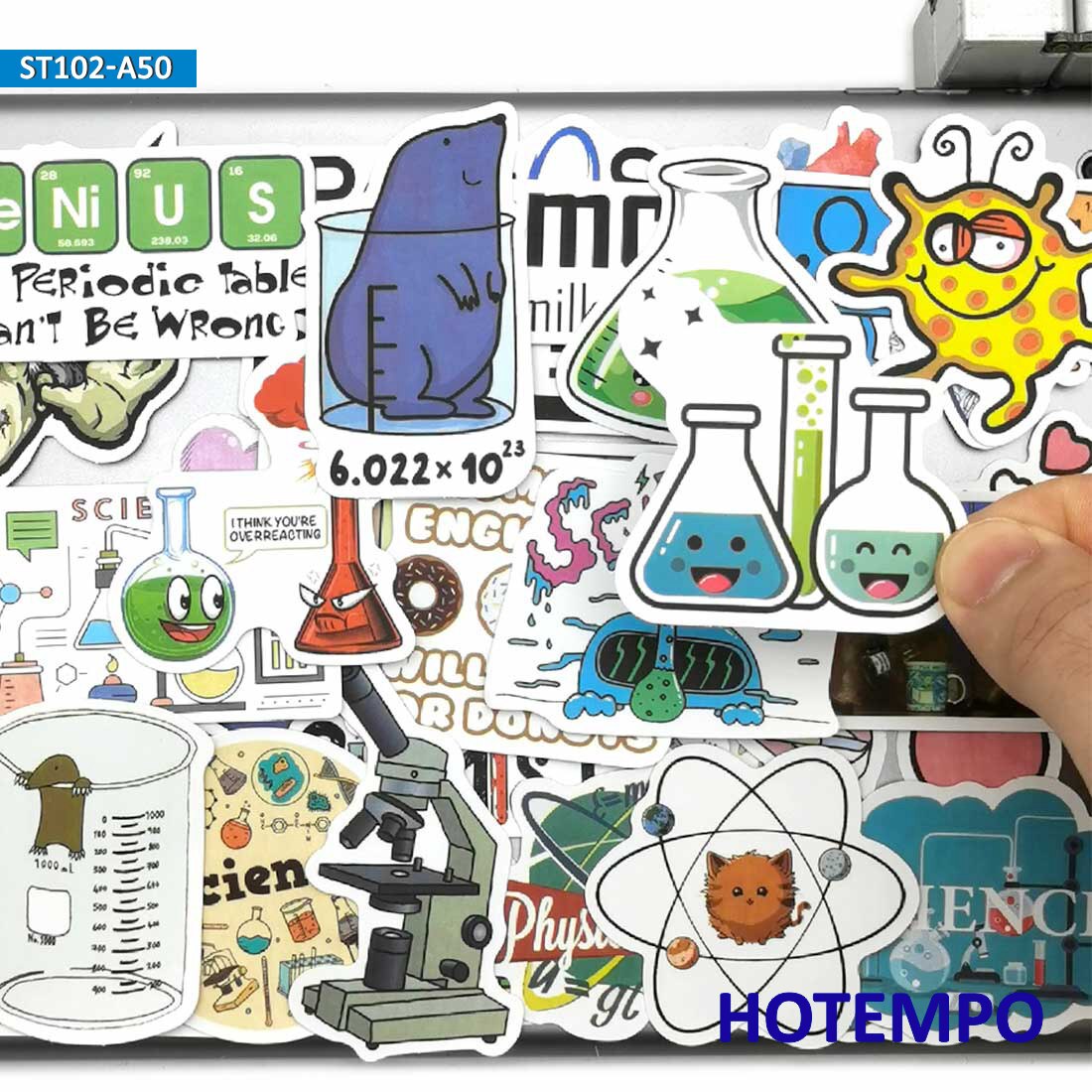 50 stk laboratorie videnskab kemi matematik symbol element formel mærkater klistermærker pakke til børn gør-det-selv papirvarer telefon laptop klistermærke