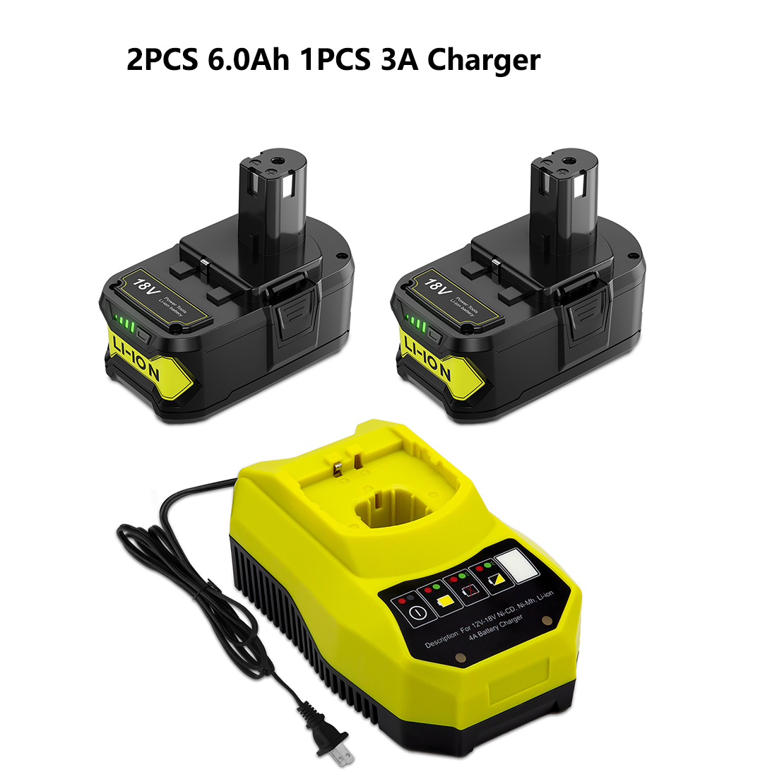 Voor Roybi P108 Batterij 6000mAh Met 6A Dual Charger Vervangende Batterij Voor Roybi 18V EEN Systeem P102 P103 P104 P105 P107 P109