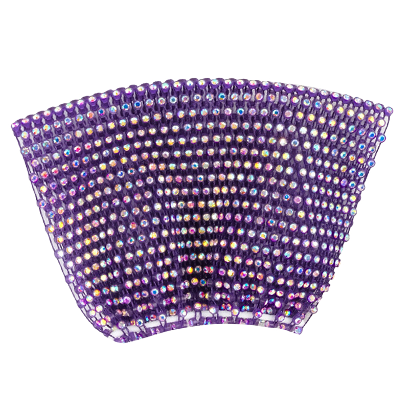 Máscara divertida de cristal ostentoso para mujer, mascarilla facial con diamantes de imitación para mujer, malla de red Yashmak para club nocturno, de Halloween y espectáculo: Deep Purple