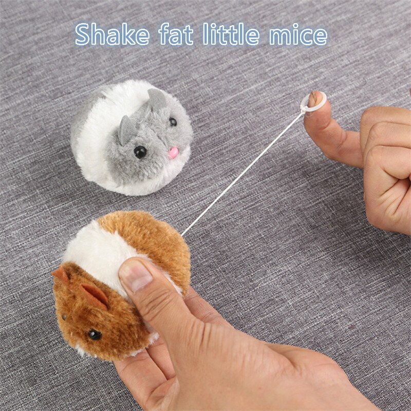 SUEF 1 pièces mignon peluche vibration sports petite grosse souris chat jouet secouer petite souris drôle taquiner chat jouets pour animaux de compagnie @ 03