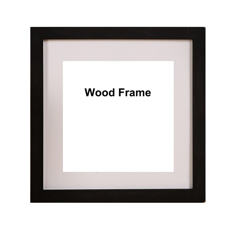 Nature cadre Photo carré en bois 30X30 35X35cm plexiglas inclure des cadres Photo d'affiche pour cadre Photo tenture murale: 5 Pouces / Black