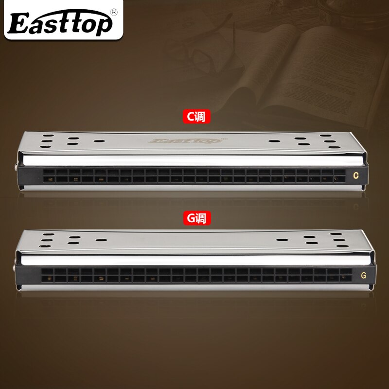 T24-2 dwustronna podwójna harmonijka Easttop 24 otwory tremolo Armonica G i C klucz usta Ogans istumento harmonijka muzyczna