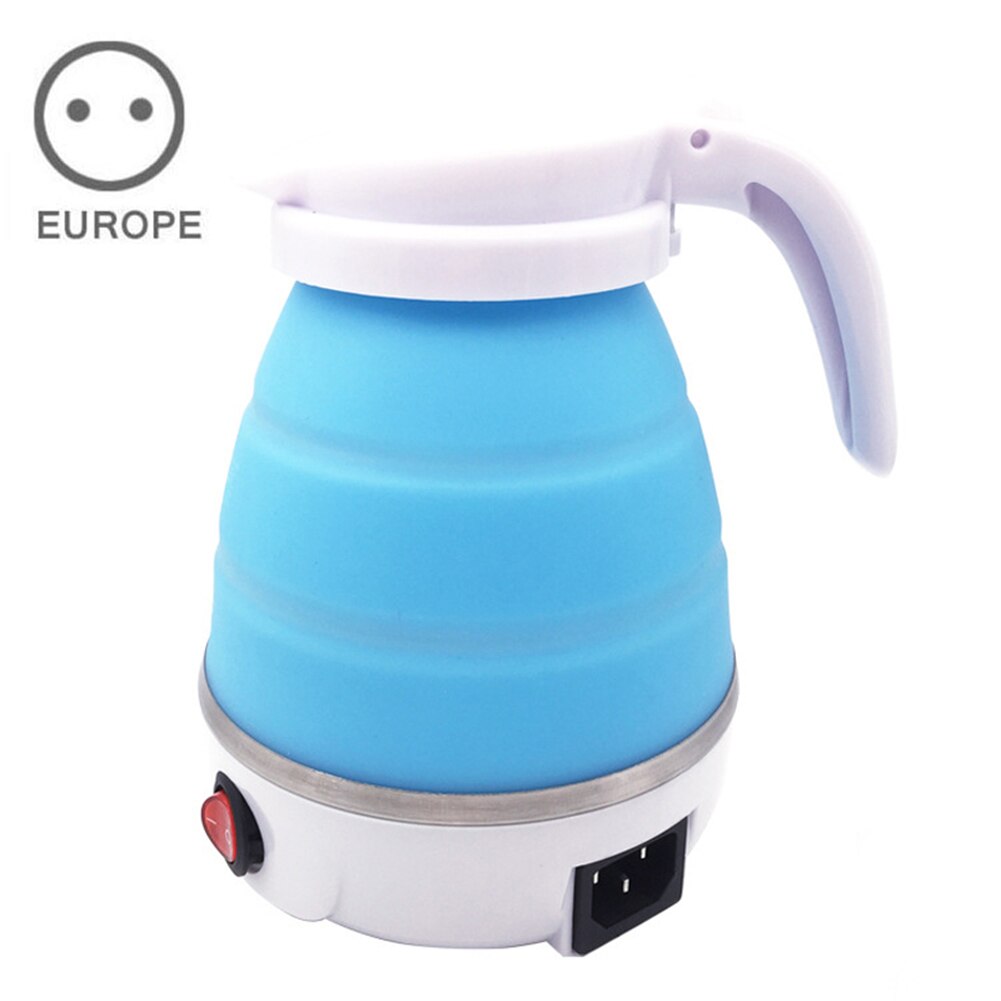 Opvouwbare elektrische waterkoker, waterkoker voor onderweg, automatische uitschakeling, mini-handheld elektrische waterkoker, keukenbenodigdheden, bjstore: Blauwe eu-stekker