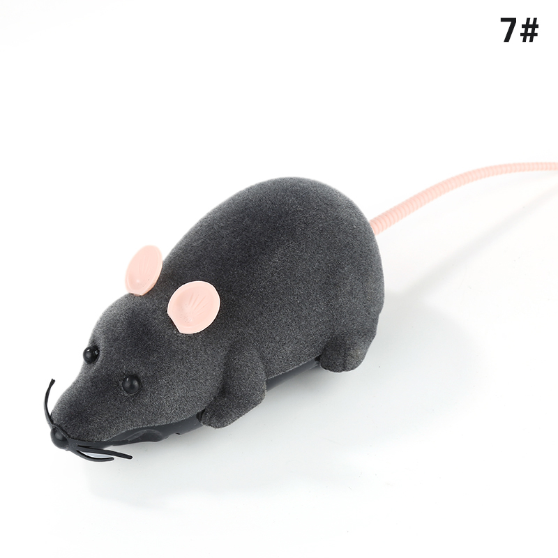 Souris télécommandée à infrarouge pour chat, jouet d&#39;émulation, mouvement mécanique, accessoires pour animaux de compagnie, blague effrayante: Gray with pink ear