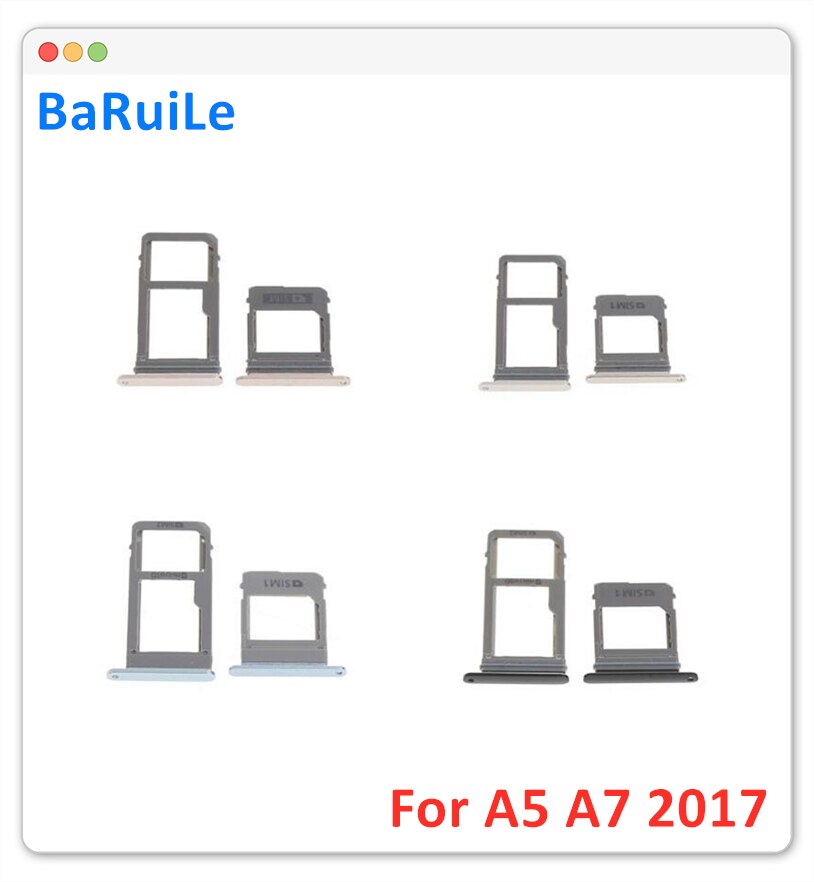 BaRuiLe 10pcs Per Samsung Galaxy A520 A720/A5 A7 2017 Singolo e Doppio Vassoio di Carta di SIM Slot Per SD supporto di carta di Adattatore Parti di Riparazione