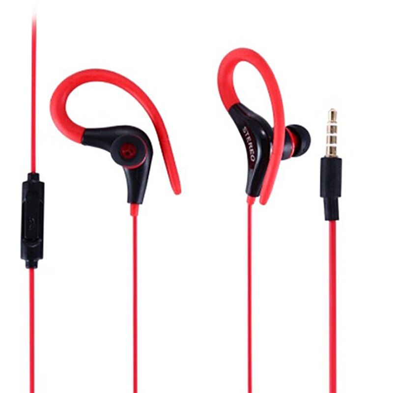 In-ear Bass 3.5 Mm Running Sport Koptelefoon Hoofdtelefoon Headset With Mic Voor Iphone Samsung MP3 MP4 Pc: red