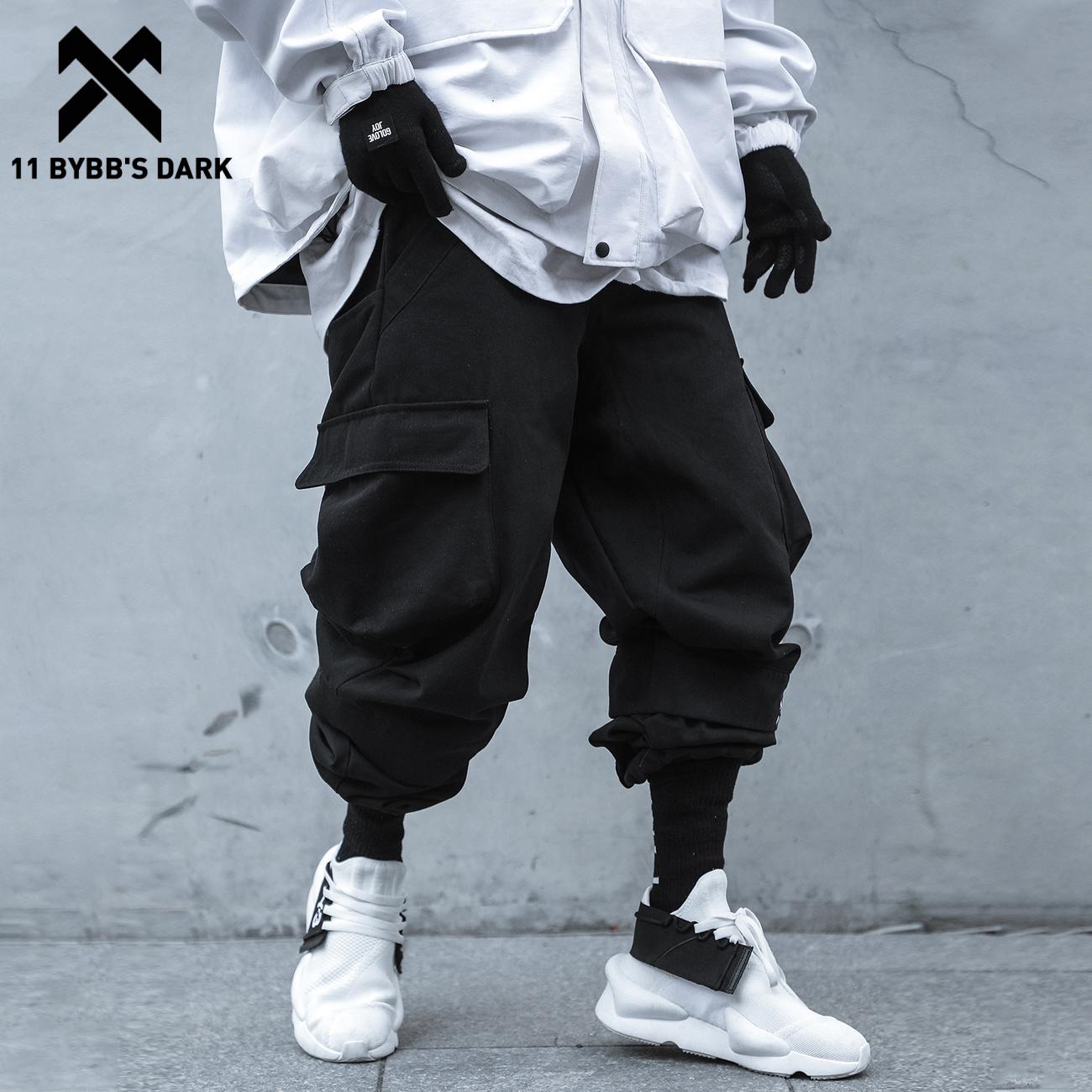 11 BYBB'S DARK Hip Hop Streetwear Cargo Pants Men Multi Pockets Belt Casual Loose Pants Techwear Joggers Trousers Sweatpants