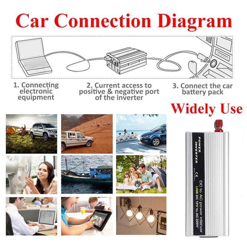 KROAK 4000W DC 12V to AC 220V USB Car Power Inverter Charger Converter Adapter DC 12 to AC 220 Modified Sine Wave Transformer