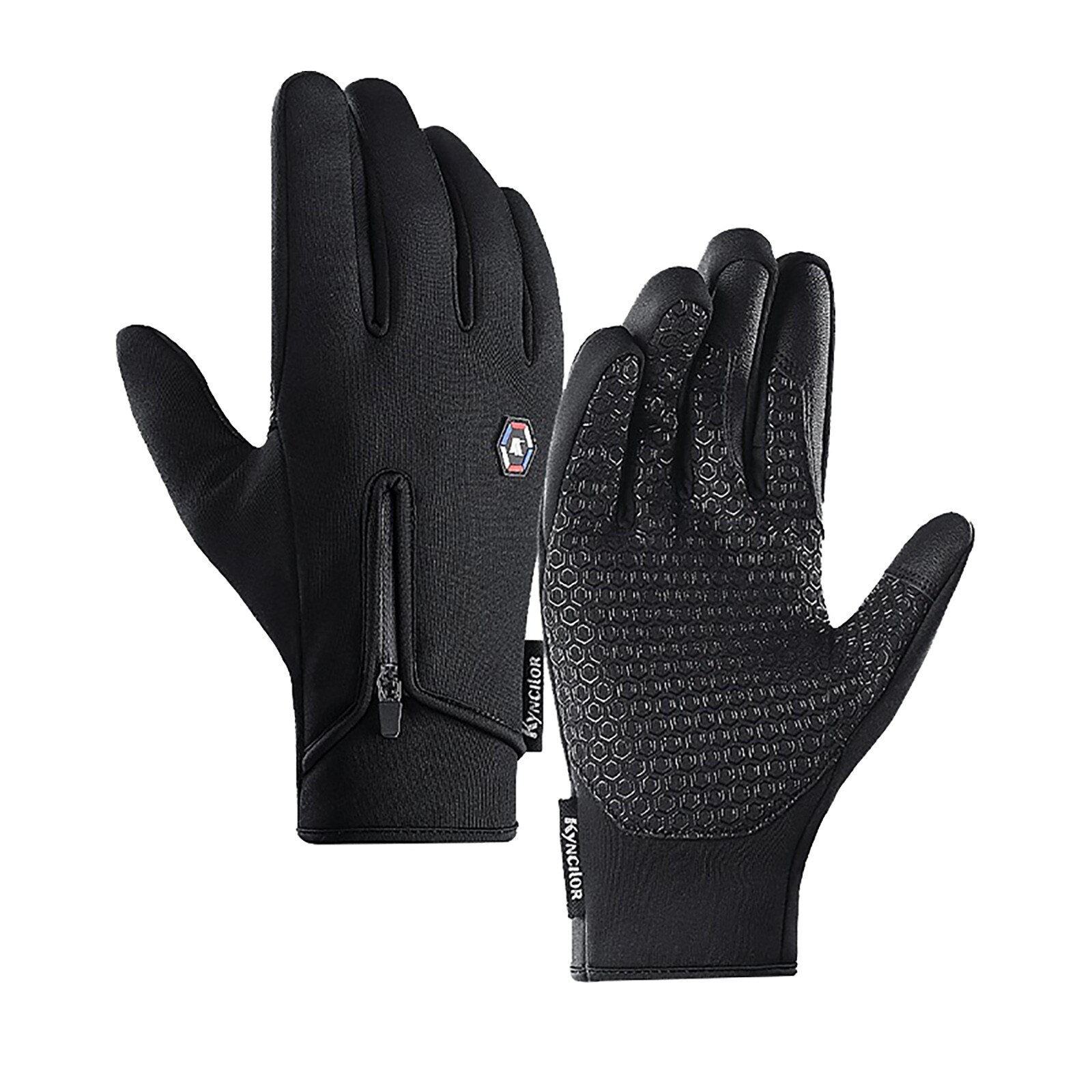 Zwarte Handschoenen Mannen Herfst En Winter Winddicht Waterdichte Sport Touchscreen Handschoenen Guantes Tactiles Movil Перчатки Мужские: Black / Xl