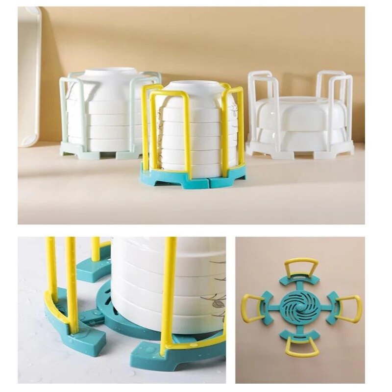 Adjustable Dish And Bowl Organiser Bowl Storage Shelf Detachable Dish Drainer Shelf Plastic Dish Drain Holder Kitchen Tool