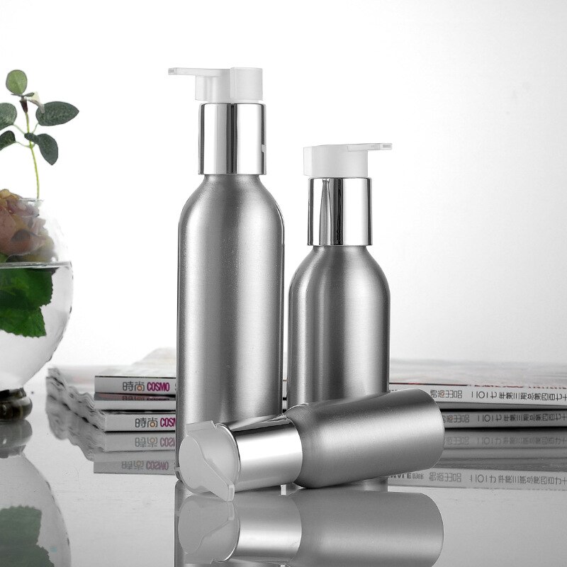 Alumiininen pumppupullo 40-250ml voidepumppua nesteannostelija matkasäiliö shampoo voidepumppu uudelleentäytettävä pullo