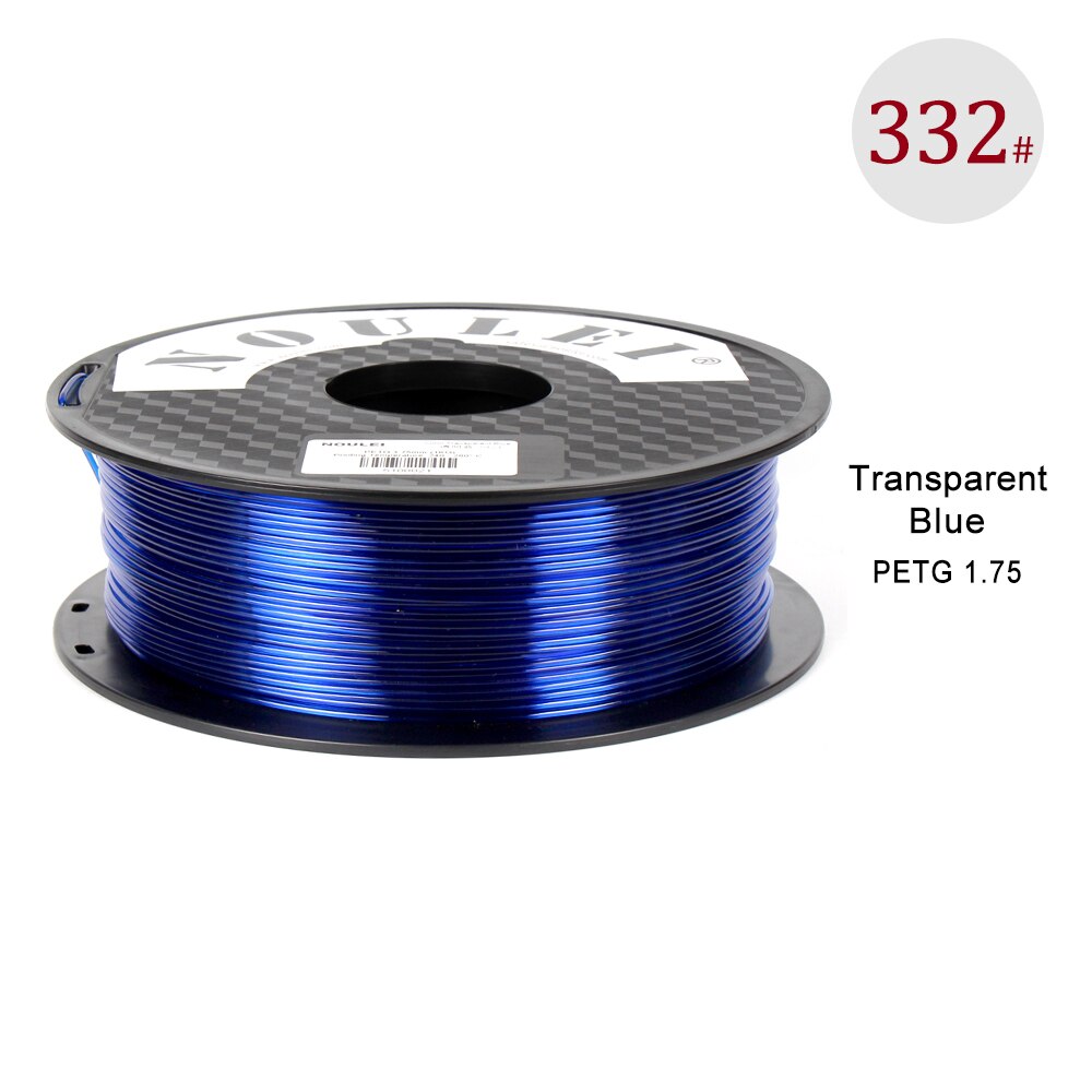 Noulei petg filament 1.75mm plast 3d tryck filament petg 1kg höghållfast 3d tryckmaterial: Trans-blå