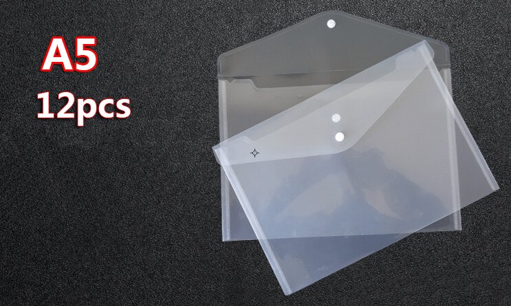 12 stücke transparent Kunststoff A5 Ordner Datei Tasche Dokument Halten Taschen Ordner Einreichung Papier Lagerung Büro Schule Liefert