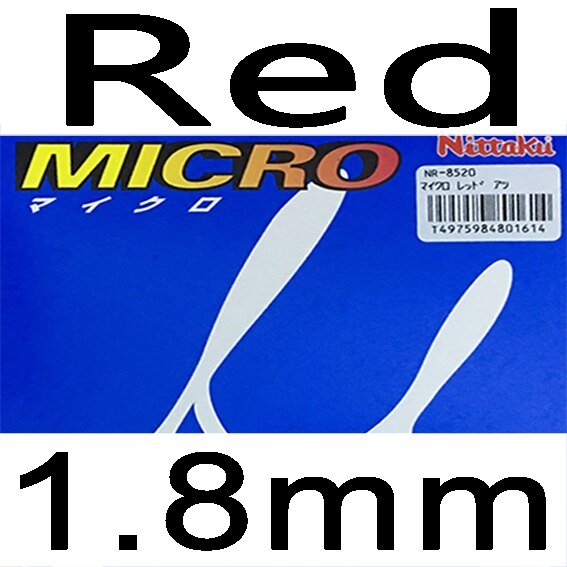 Nittaku Micro NR-8520, Nr 8520, NR8520 Black Pips-In Tafeltennis Pingpong Rubber Met Spons Racket Sport Zwart: red 1.8mm