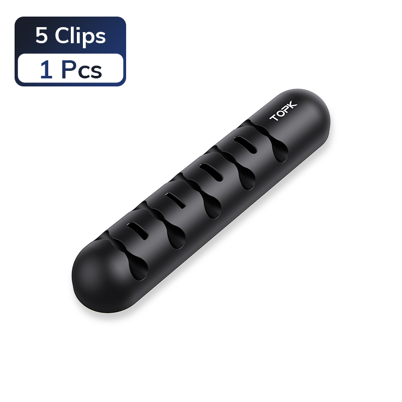 TOPK L35 Cable Organizer Magnetic Plug Box Silicone Cable Winder Flexible Cable Management Clips for Mouse Earphone: PURPLE