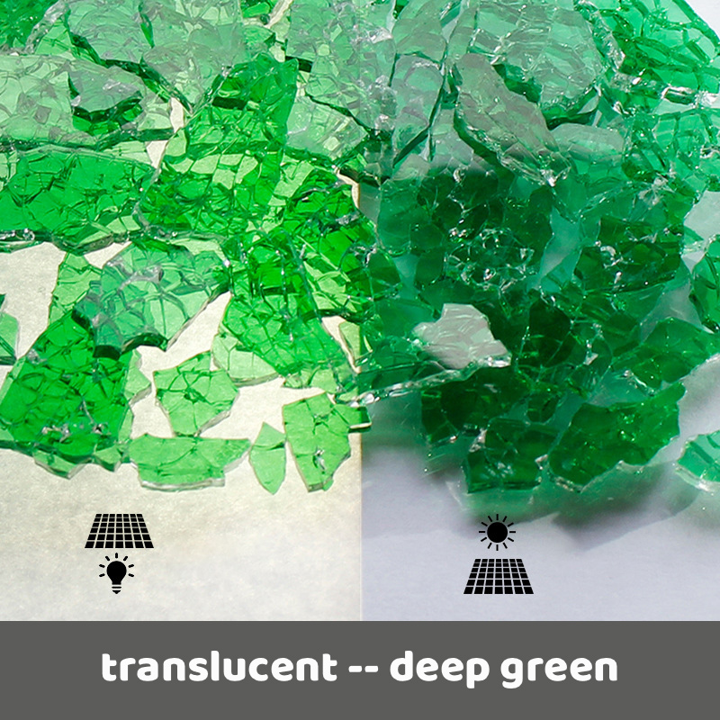 600g/21.16oz fragmentos de vidro translúcido mosaico telhas mulit cor espelho quebrado peças de vidro telha diy artesanato crack material: translucent green 2
