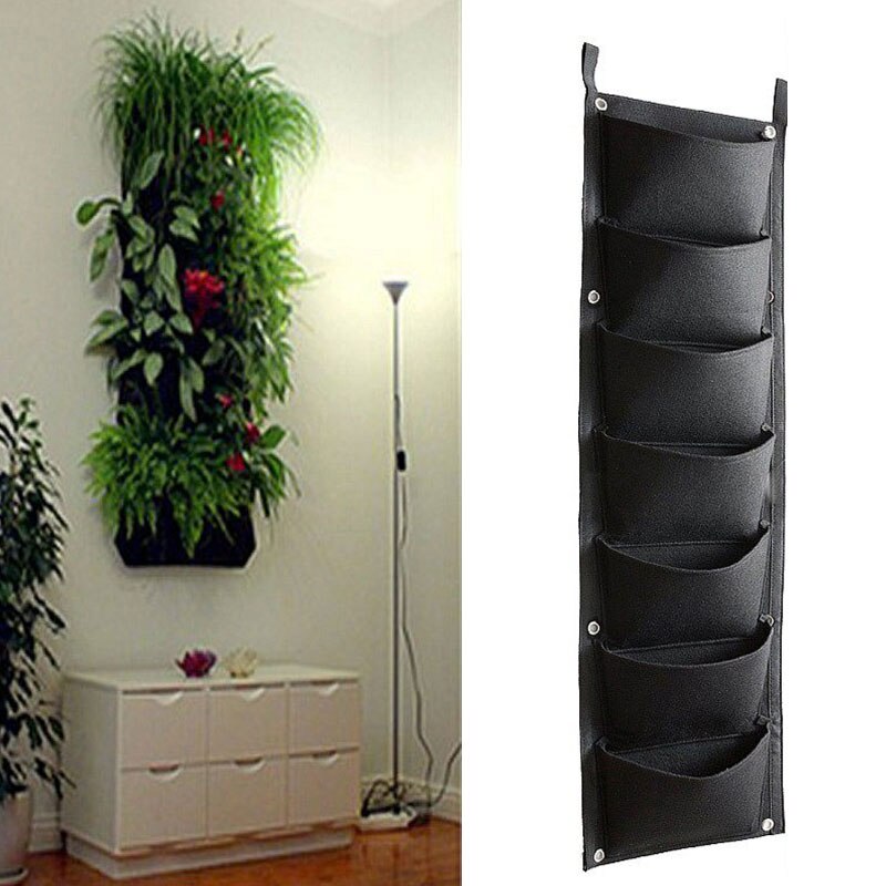 Colgante de pared de plantación bolsas bolsillos verde bolsa de crecer jardín Vertical macetero vegetales vida jardín bolsa a casa suministros