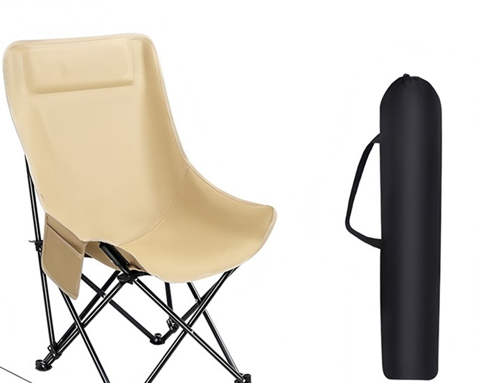 Chaise pliante d'extérieur, pique-nique Camping, Portable, à dossier haut, lune, réglage à dossier haut, plage: Riz blanc