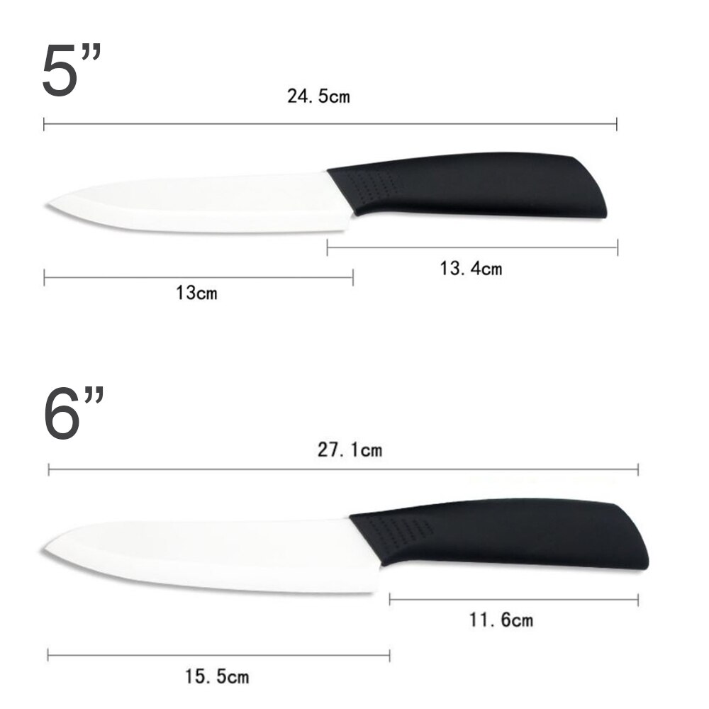Ceramic Knife Set 3 4 5 6 inch Kitchen Knife Set Fruit Vegetable Utility Slicing Zirconium White Blade Chef Knives
