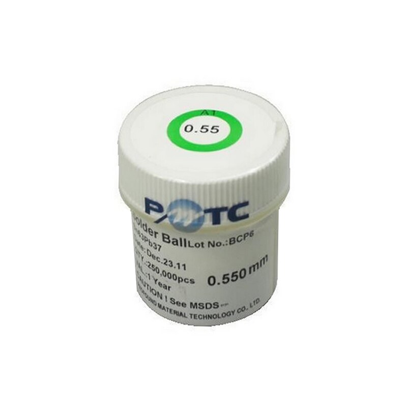 PMTC 250K BGA Solder Ball 0.2 0.25 0.3 0.35 0.4 0.45 0.5 0.55 0.6 0.65 0.76mm Leaded BGA Reballing Ball for IC Chip Rework: 0.55mm
