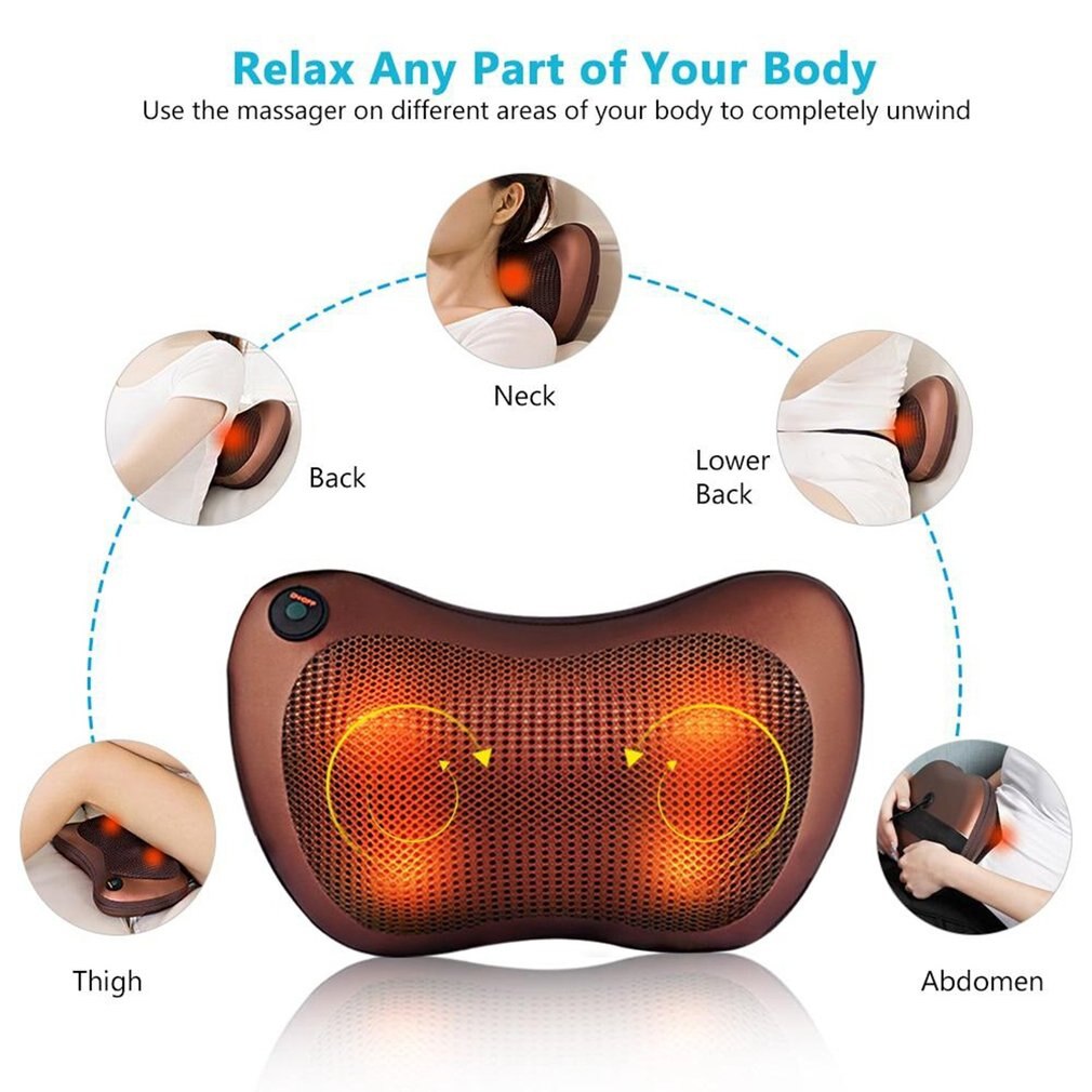 Vehicle-mounted Household Cervical Massager Whole Body Multifunctional Low Voltage Heating Massage Pillow
