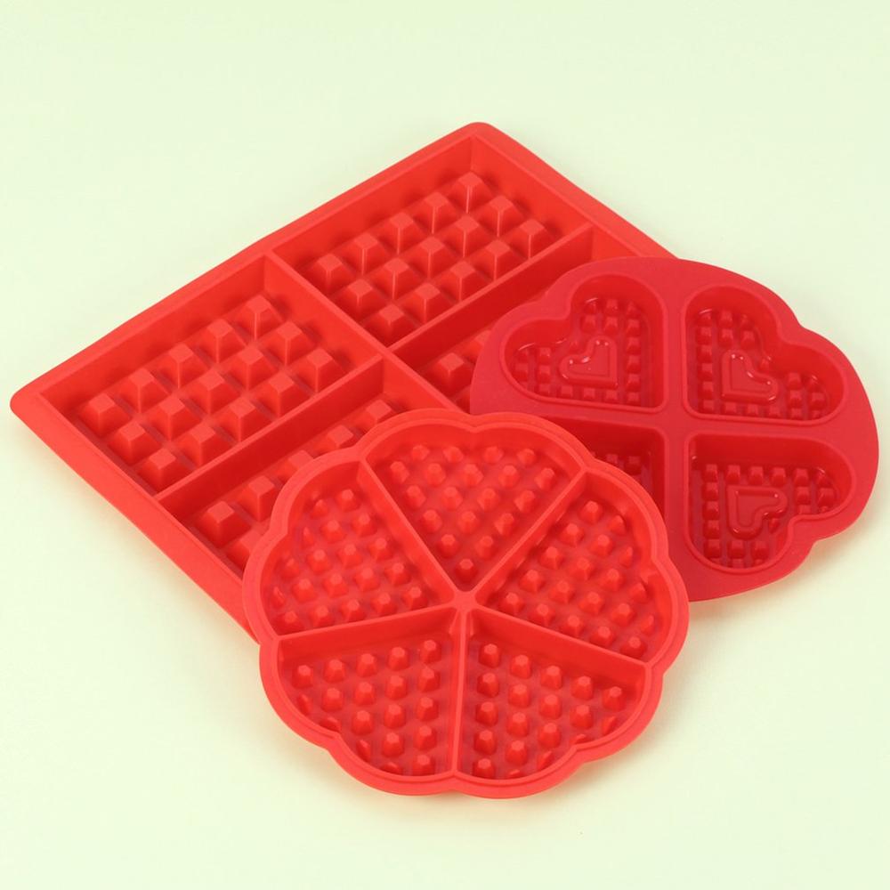 DIY Waffle Mold Maker Pan Microwave Baking Cookie Cake Muffin Silicone Bakeware Cooking Tools Kitchen Accessories Supplies