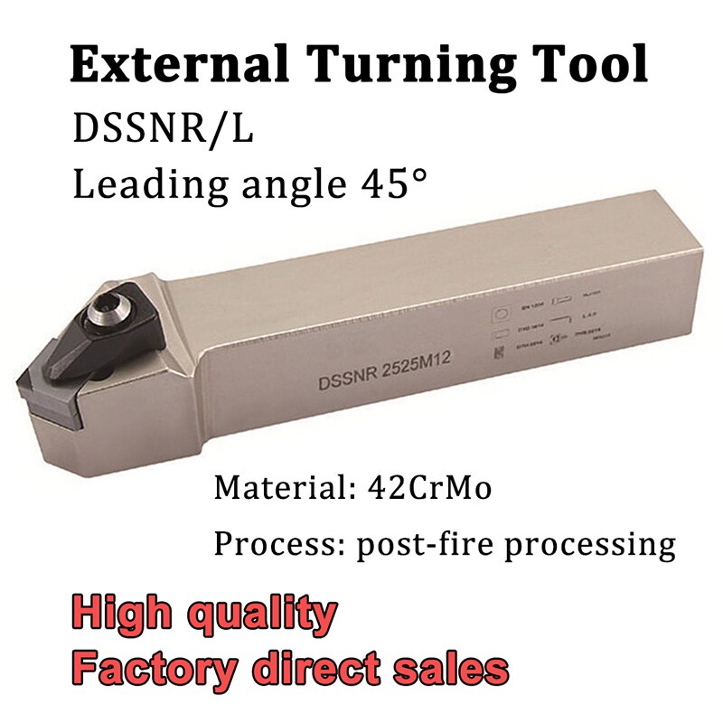 Porte-outil de tournage externe DSSNR 2525M12 DSSNL, outils de coupe de tour CNC pour Inserts en carbure SNMG 120404 120408