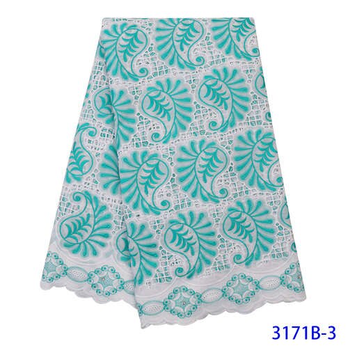 Lo último en Tela de encaje de malla Africana blanco puro para vestido de boda bordado, encaje nigeriano, encaje suizo de gasa, YA3171B-5 de Suiza: Picture 3