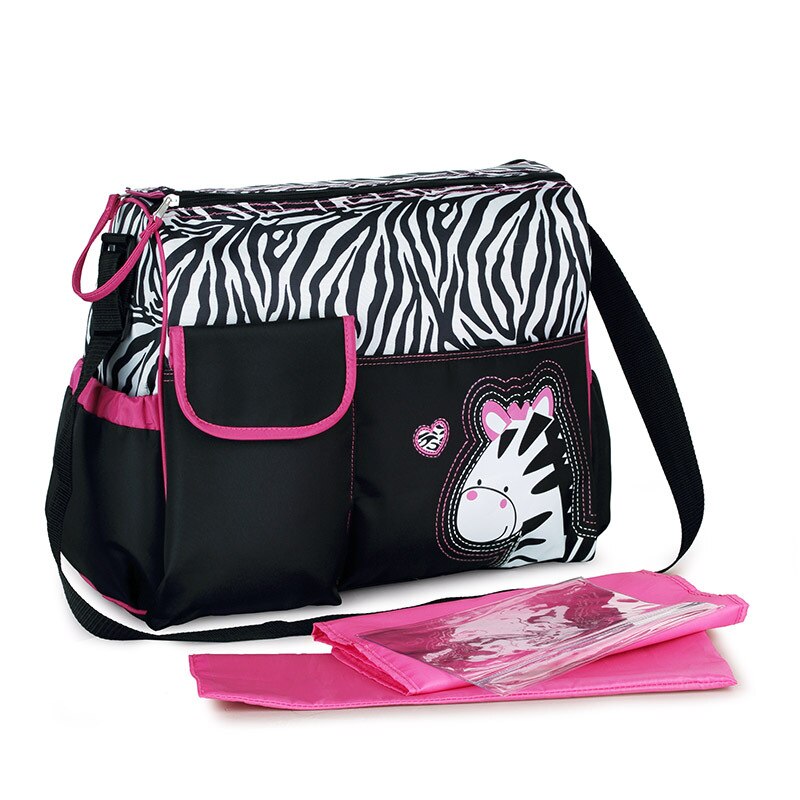 Baby Diaper Bag Nappy Bag Zebra And Giraffe Pattern Mummy Bag: Red