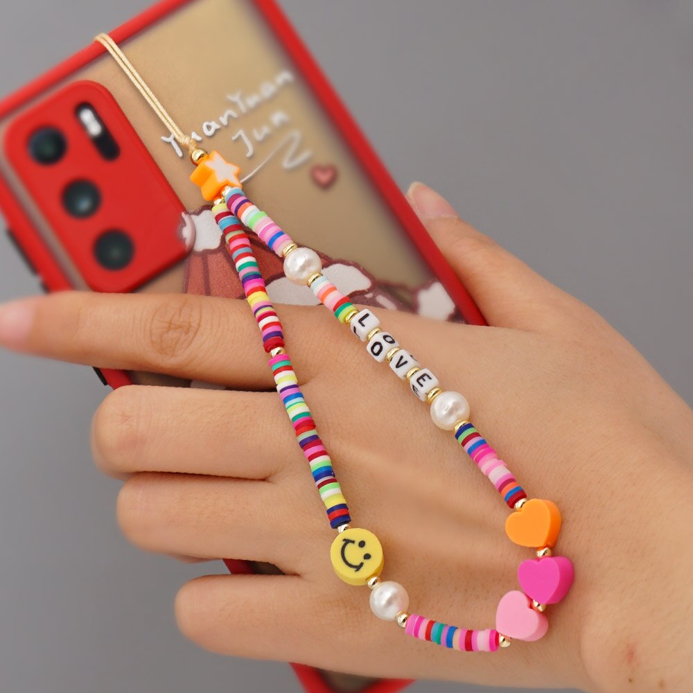 Go2Boho Pols Ketting Voor Telefoon Houder Zomer Strand Telefoon Chains Leuke Fruit Band Vrouwen Kleurrijke Polymeer Klei Heishi Kralen Lanyard: QT-K210018A