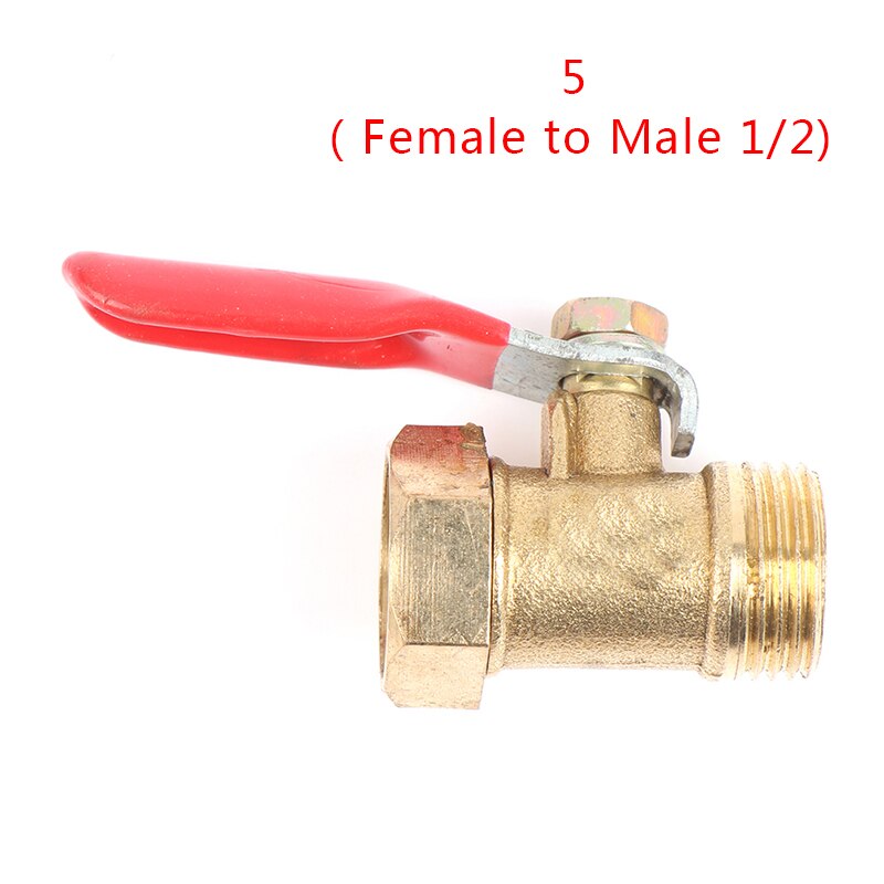 1PCS 1/4'' 3/8'' 1/2'' Brass Ball Valve BSP Threaded Air Water Oil Flow Control Plumbing Fitting: 5