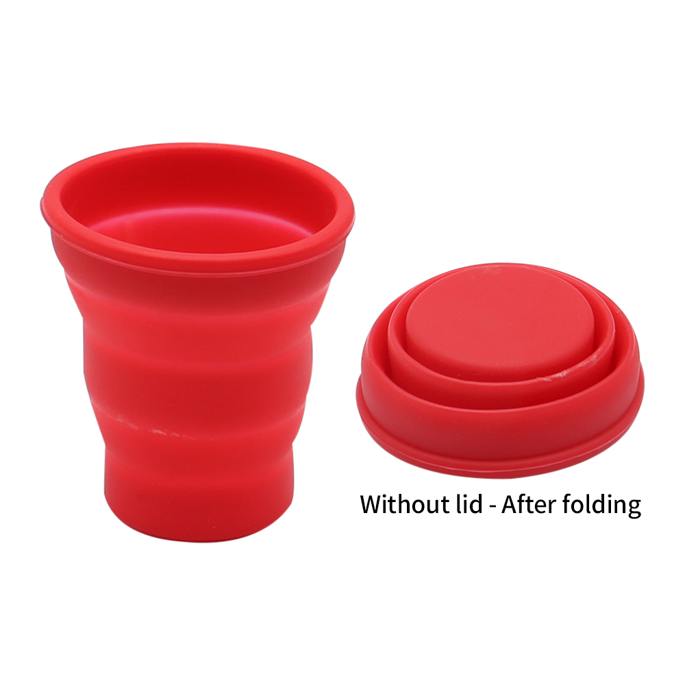 200 ml tragbarer faltbarer Silikon-Wasserbecher für den Außenbereich, hitzebeständig, teleskopisch, faltbar, faltbar, für Reisen, Camping: Freier Raum