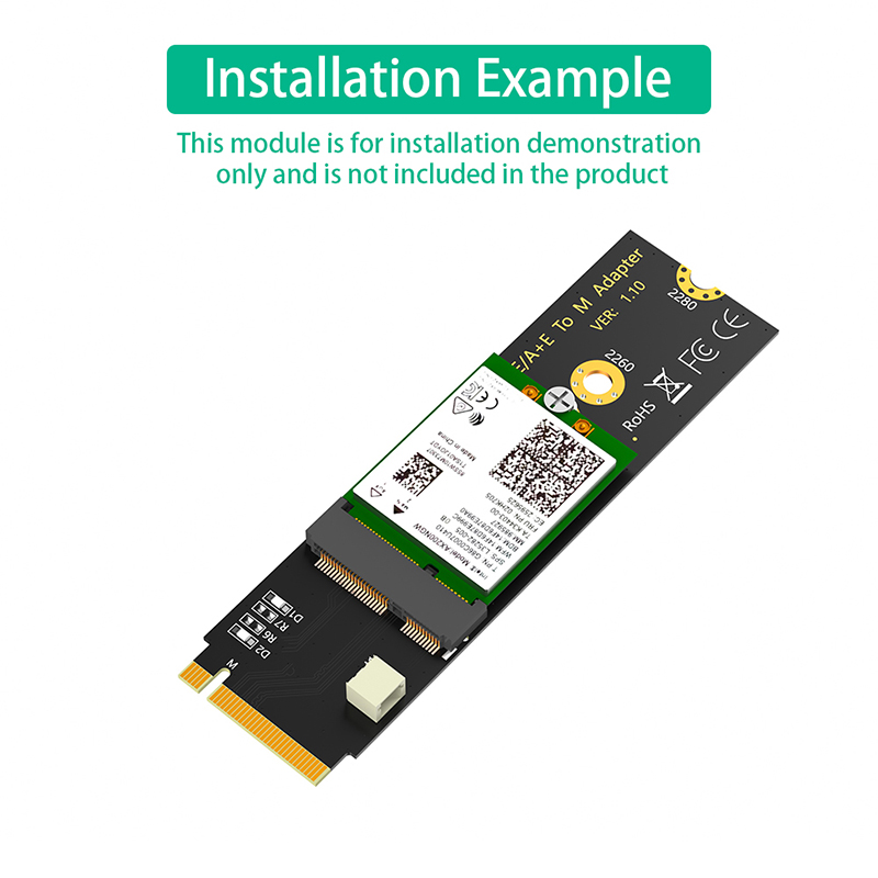 Tarjeta Bluetooth M.2 NGFF A + E key WiFi a tarjeta adaptadora M2 Key M para Intel AX200 AX210 9260 M.2 Wifi Moudle adaptador convertidor elevador