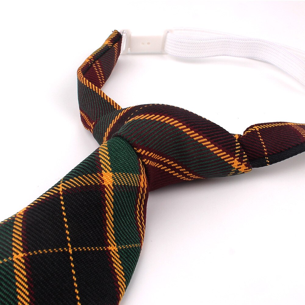 Nowa guma krawaty dorywczo krawat w kratkę dla chłopców dziewcząt krawaty prosty cienki krawat Gravatas leniwy osoba student krawat szyi nosić