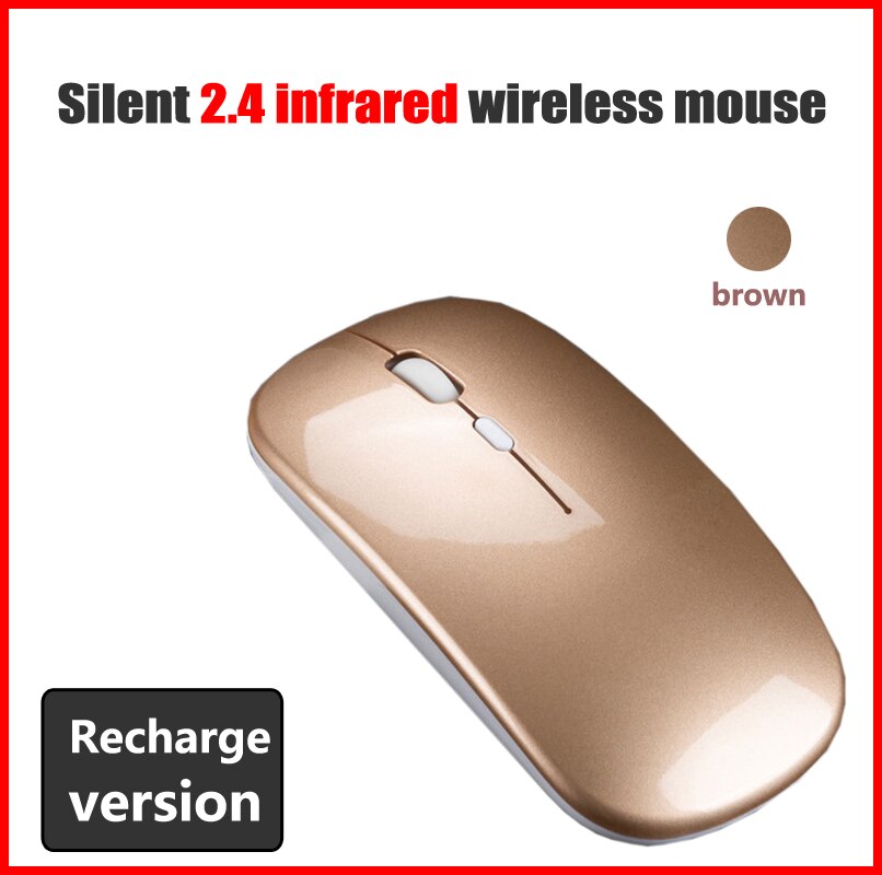 Wireless Silent Mouse LED Backlit Rechargeable USB Ergonomic Optical Gaming Desktop PC Laptop